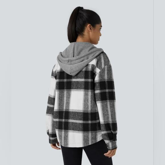 NWT Halara Hooded Plaid Jacket Size XS - Picture 2 of 9